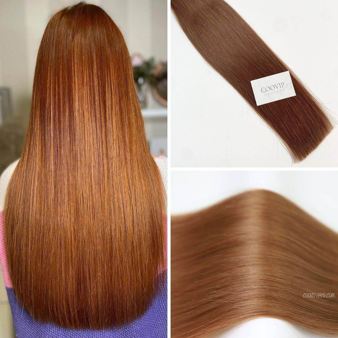 Tape in Extensions Double Drawn #33 Dark Auburn Hair 50g - Cooviphair