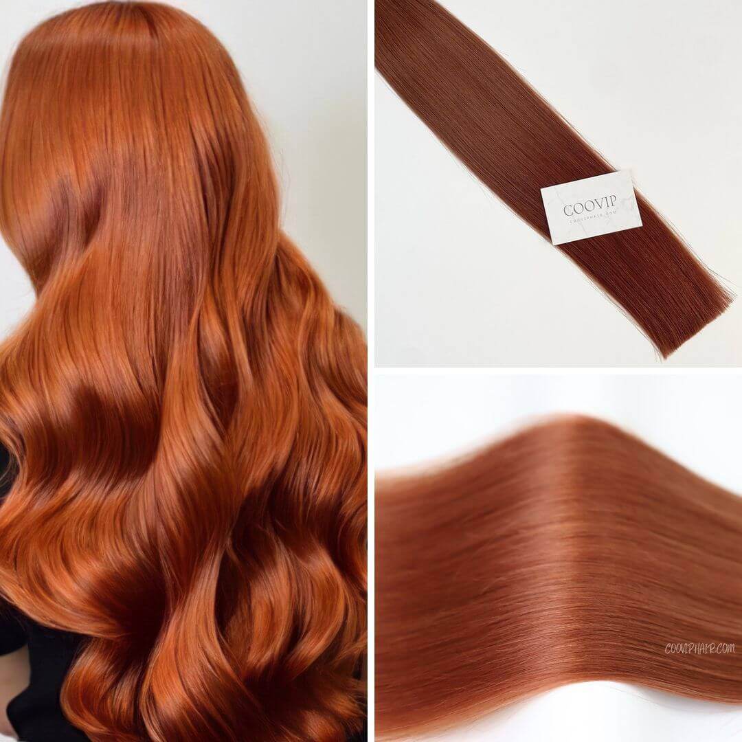 Tape in Extensions Double Drawn #530 Ruby Red Hair 50g - Cooviphair