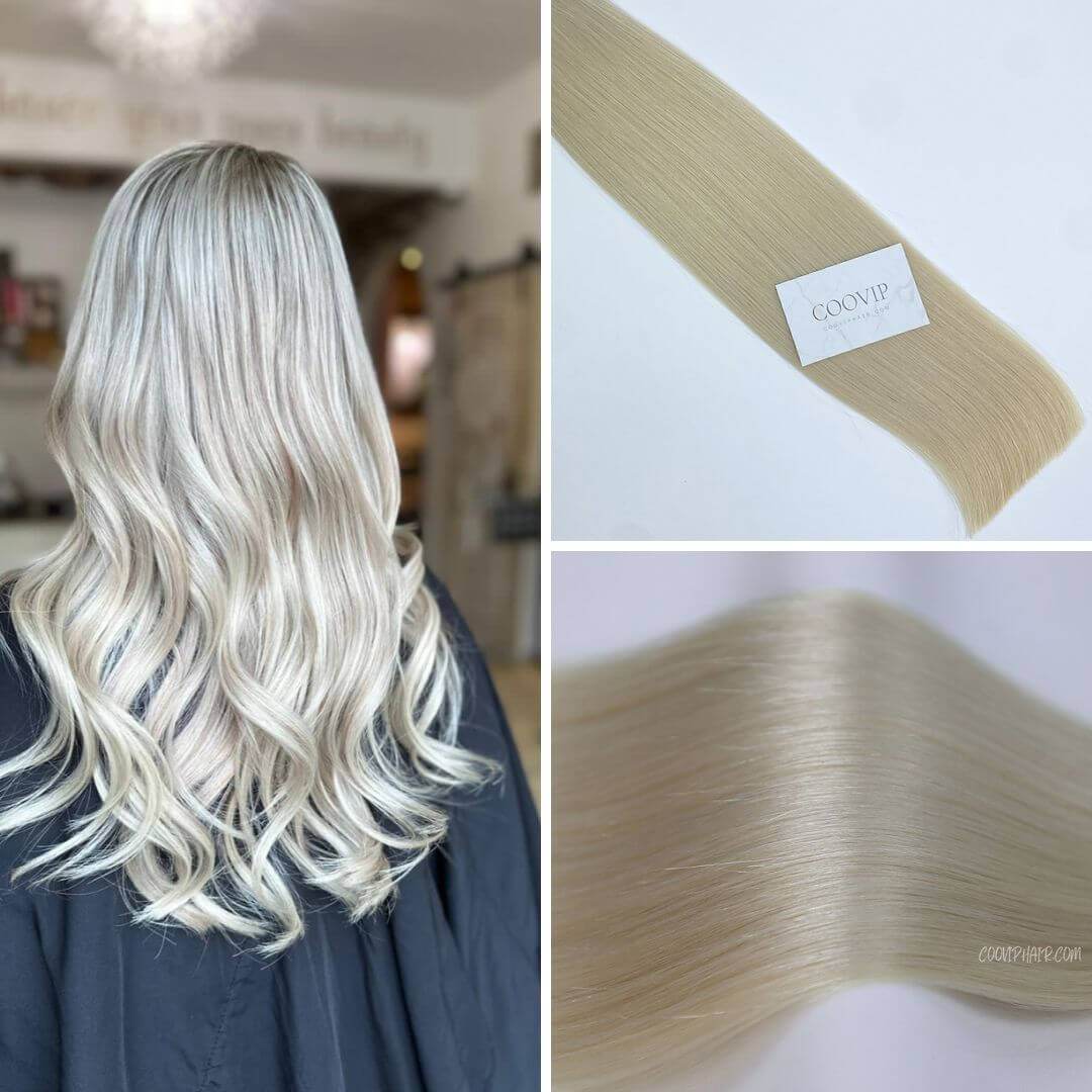 Genius Weft Double Drawn #60 Platinum Blonde Hair 20g - Cooviphair