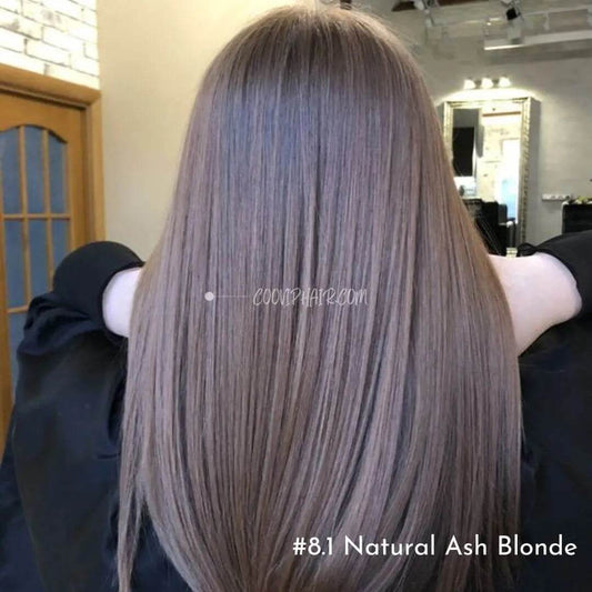 Flat Weft Extensions Double Drawn #8.1 Natural Ash Blonde Hair 50g - Cooviphair