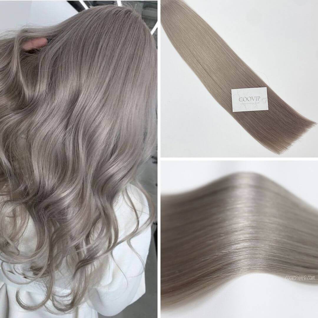 Tape in Extensions Double Drawn Silver Color Hair 50g - Cooviphair