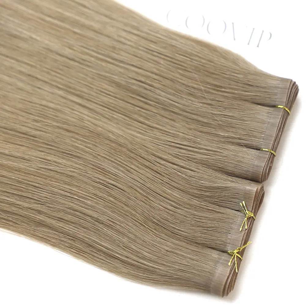 Flat Weft Extensions Double Drawn #9.1 Ash Light Blonde Hair 50g - Cooviphair