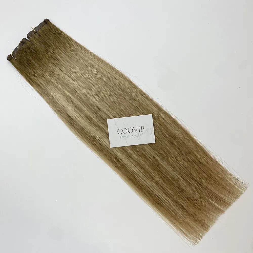 Flat Weft Extensions Double Drawn Balayage Hair #B6/18/60 50g - Cooviphair