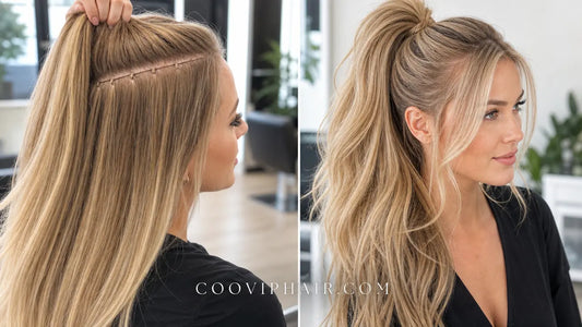 Beaded Row Hair Extensions: Two Rows, Wefts, 8-Week Move-Ups