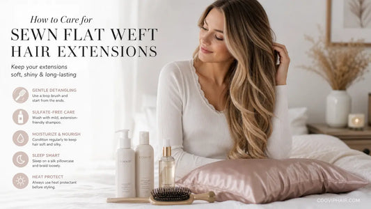 Flat Weft Hair Extensions: Three Rows, Bead Tracks, Move-Ups