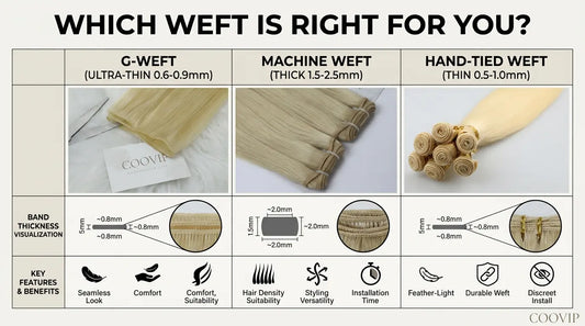 Hair Extension Weft Comparison: G-Wefts vs Machine And Hand-Tied