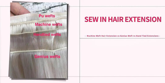 Sew in Hair Extensions: Machine Weft Hair Extension vs Genius Weft vs Hand Tied Extensions - Cooviphair