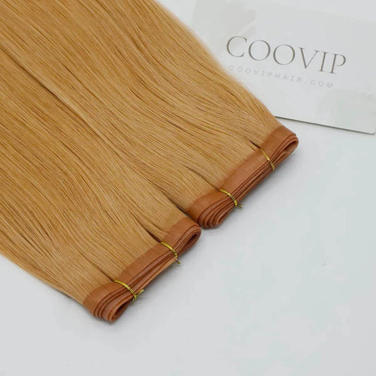 Flat Weft Extensions Double Drawn #27 Copper Blonde Hair 50g - Cooviphair
