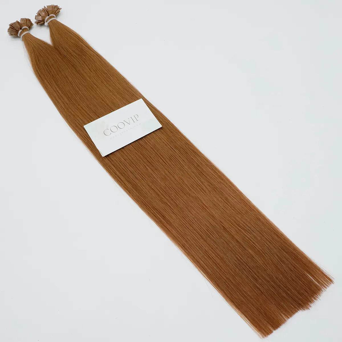K Tip Extensions Double Drawn Flat Tip #33 Dark Auburn Hair 50g - Cooviphair