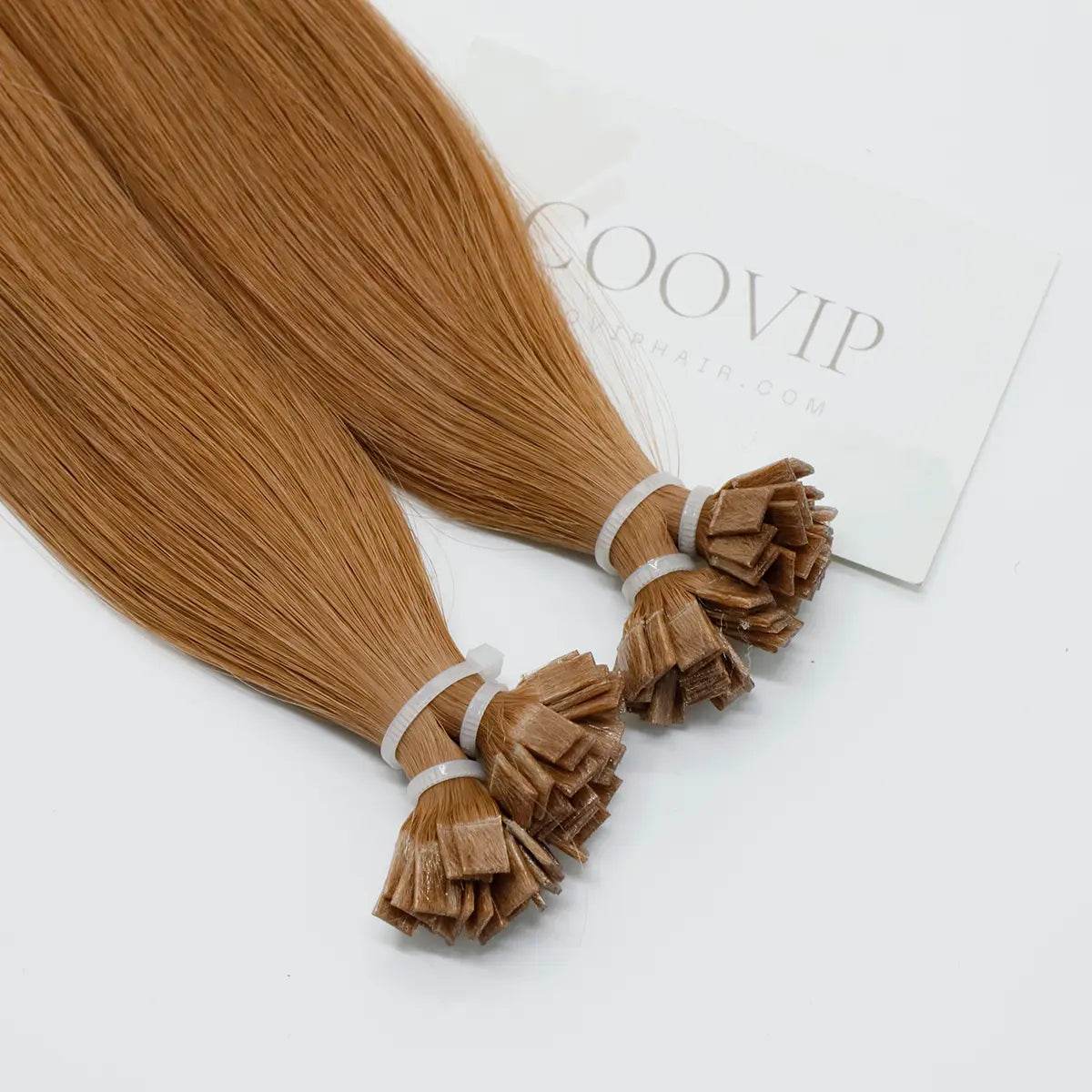 K Tip Extensions Double Drawn Flat Tip #33 Dark Auburn Hair 50g - Cooviphair