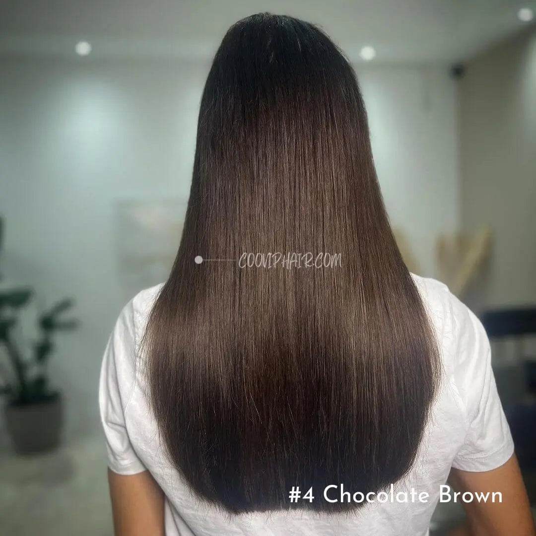 Flat Weft Extensions Double Drawn #4 Chocolate Brown Hair 50g - Cooviphair
