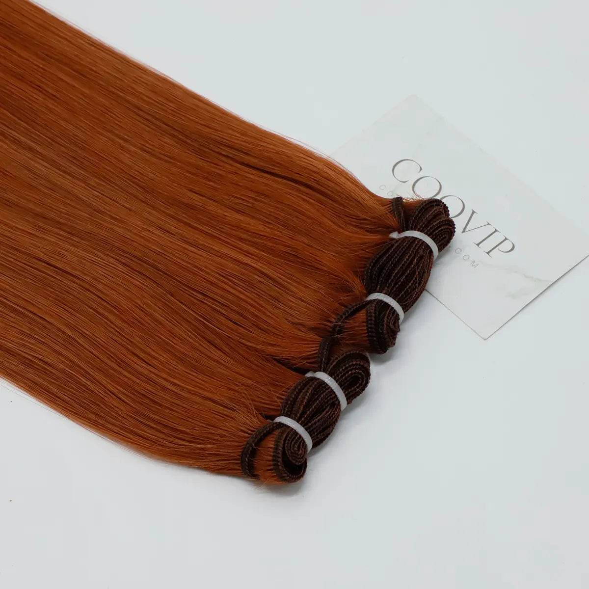Machine Weft Extensions Double Drawn #530 Ruby Red Hair 50g - Cooviphair