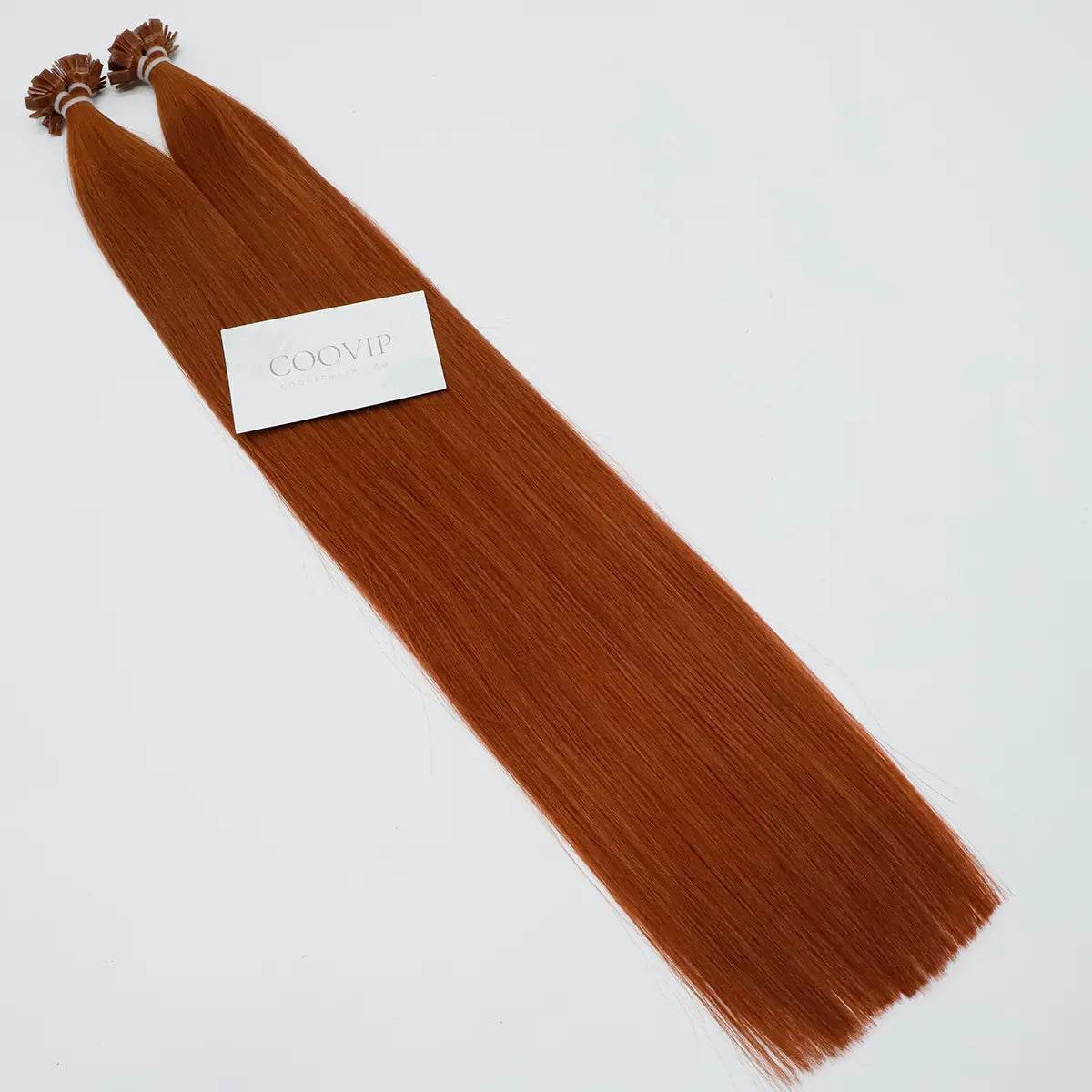 K Tip Extensions Double Drawn Flat Tip #530 Ruby Red Hair 50g - Cooviphair