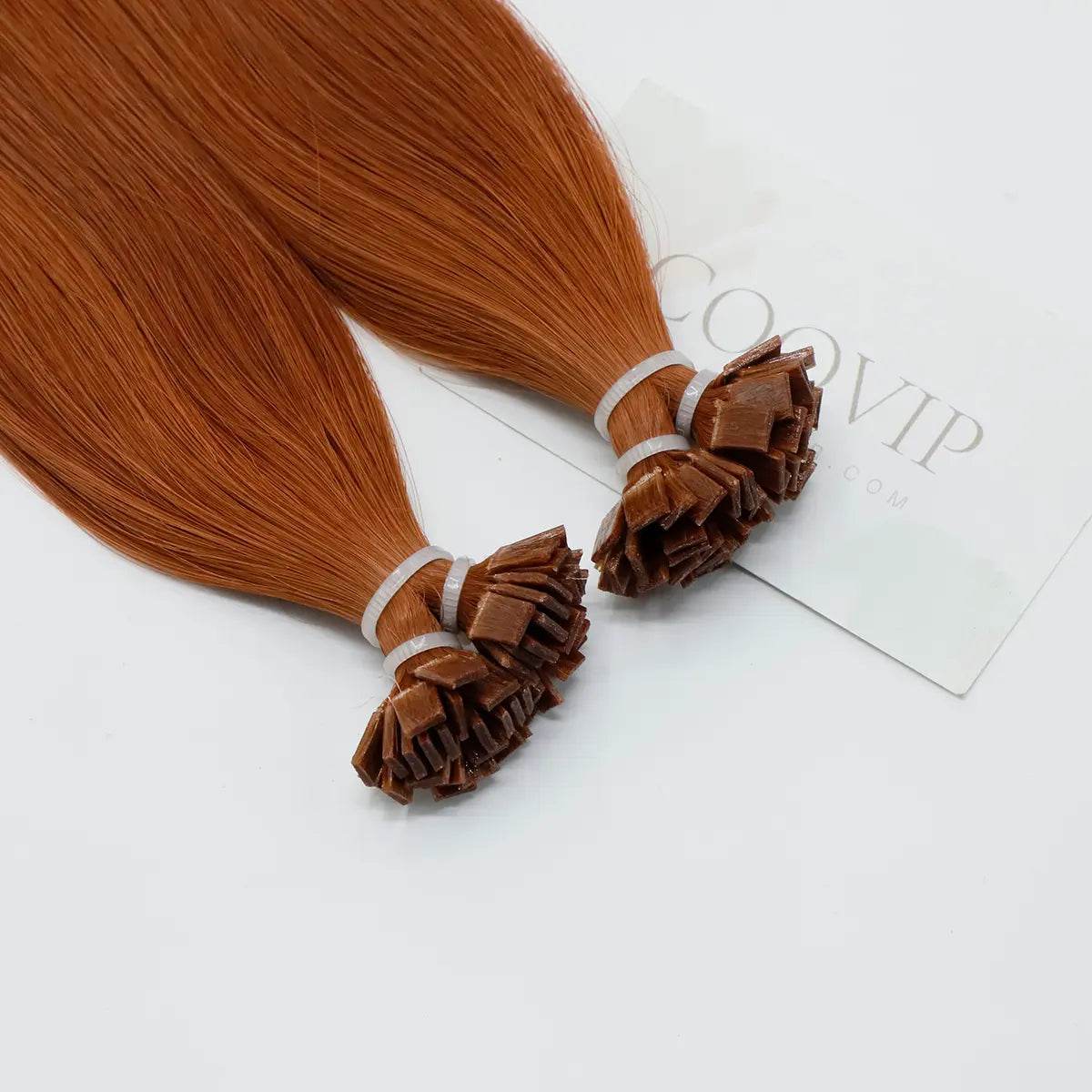 K Tip Extensions Double Drawn Flat Tip #530 Ruby Red Hair 50g - Cooviphair