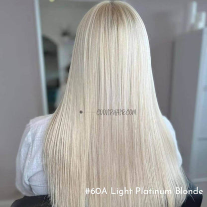 Nano Bead Hair Extensions Double Drawn #60A Light Platinum Blonde Hair 50g - Cooviphair