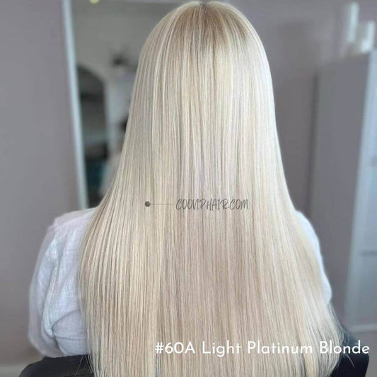 Tape in Extensions Double Drawn #60A Light Platinum Blonde Hair 50g - Cooviphair