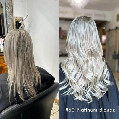 Flat Weft Extensions Double Drawn #60 Platinum Blonde Hair 50g - Cooviphair