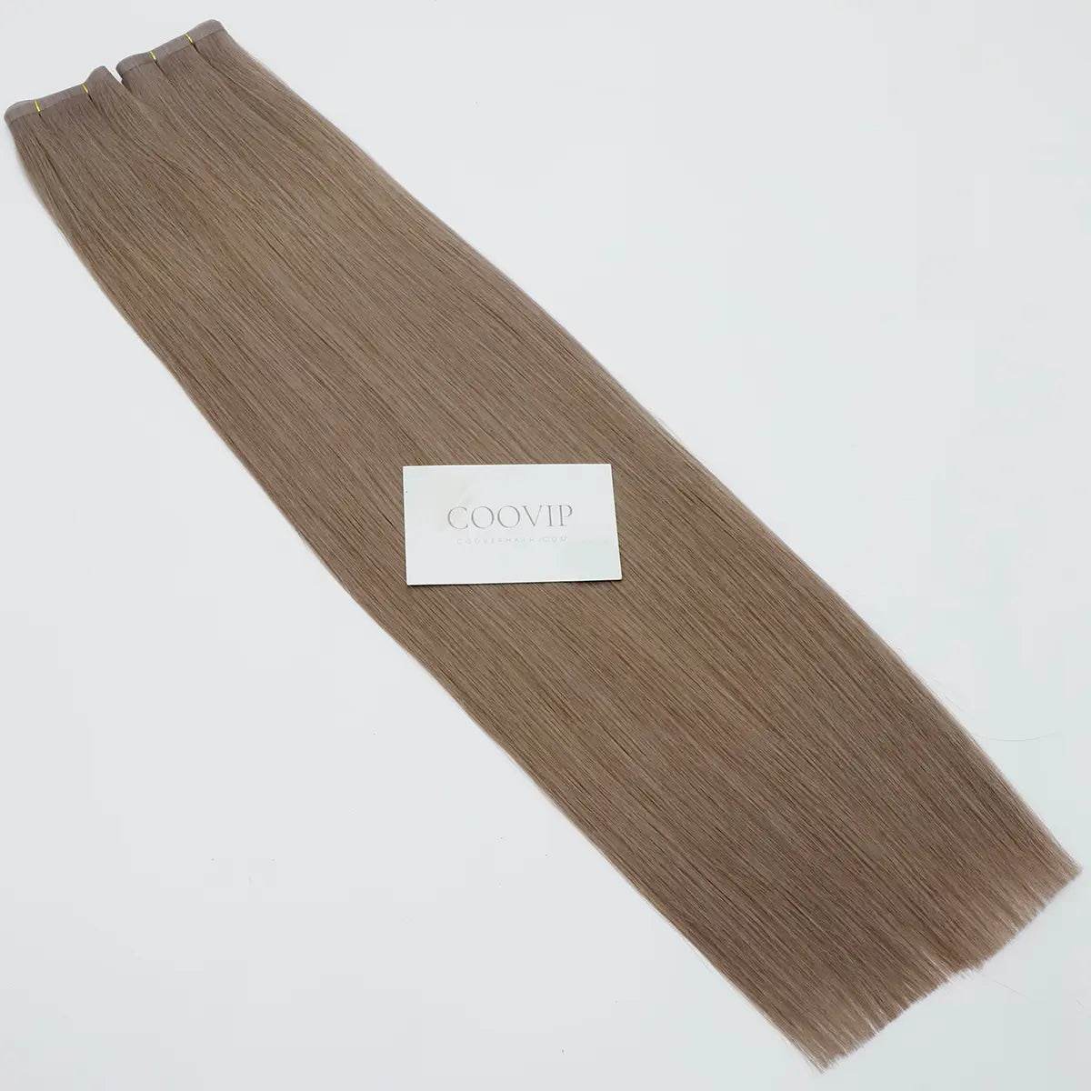 Flat Weft Extensions Double Drawn #8.1 Natural Ash Blonde Hair 50g - Cooviphair