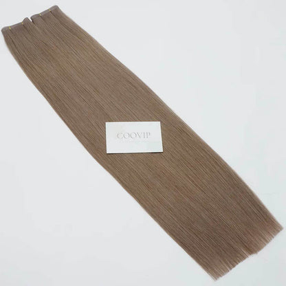 Flat Weft Extensions Double Drawn #8.1 Natural Ash Blonde Hair 50g - Cooviphair