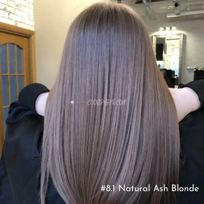 Machine Weft Extensions Double Drawn #8.1 Natural Ash Blonde Hair 50g - Cooviphair