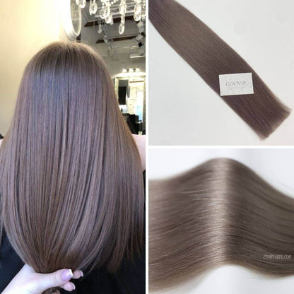 K Tip Extensions Double Drawn Flat Tip #8.1 Natural Ash Blonde Hair 50g - Cooviphair