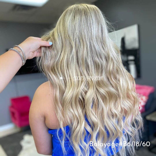 Nano Bead Hair Extensions Double Drawn Balayage Hair #B6/18/60 50g - Cooviphair