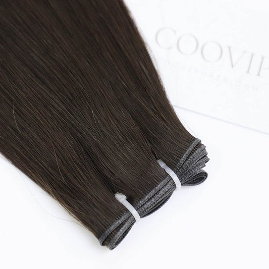 Genius Weft Double Drawn #2 Dark Chocolate Brown Hair Color 20g - Cooviphair
