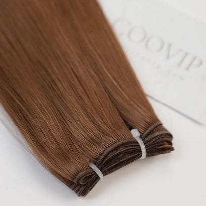 Genius Weft Double Drawn #33 Dark Auburn Hair Color 20g - Cooviphair