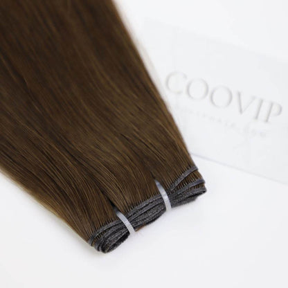 Genius Weft Double Drawn #4 Chocolate Brown Hair Color 20g - Cooviphair
