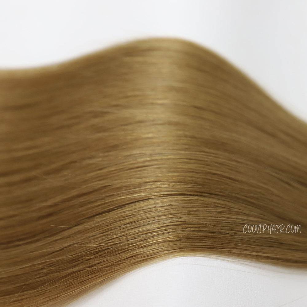 Nano Bead Hair Extensions Double Drawn #8 Light Chestnut Brown Hair 50g - Cooviphair