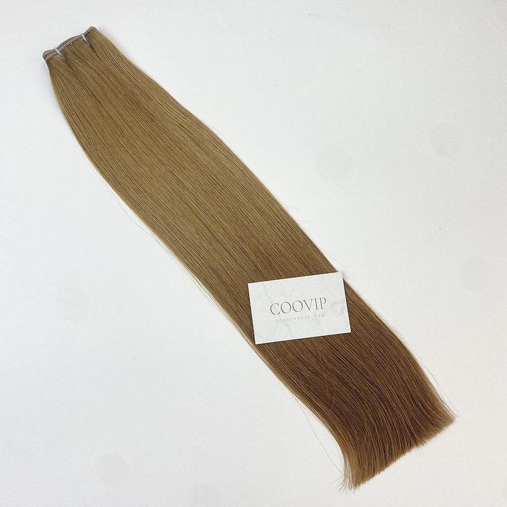 Genius Weft Double Drawn #8 Light Chestnut Brown Hair 20g - Cooviphair