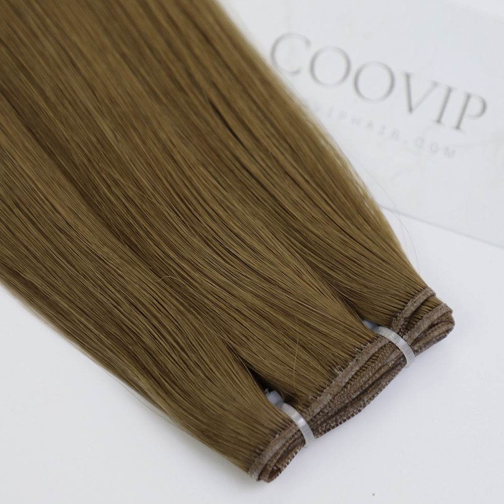 Genius Weft Double Drawn #8 Light Chestnut Brown Hair 20g - Cooviphair