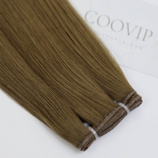Genius Weft Double Drawn #8 Light Chestnut Brown Hair 20g - Cooviphair