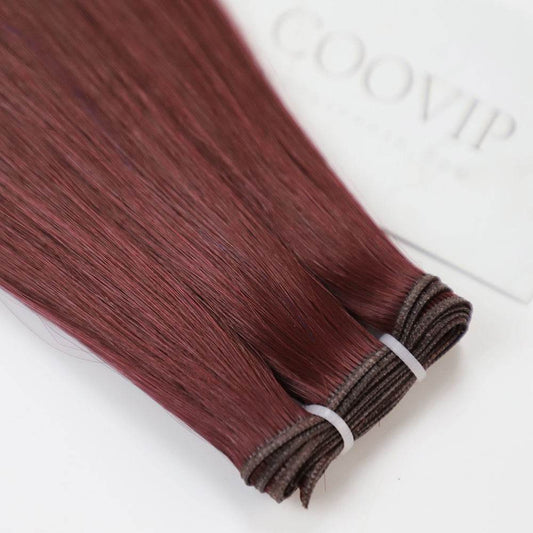 Genius Weft Double Drawn #99J Red Wine Burgundy Hair Color 20g - Cooviphair