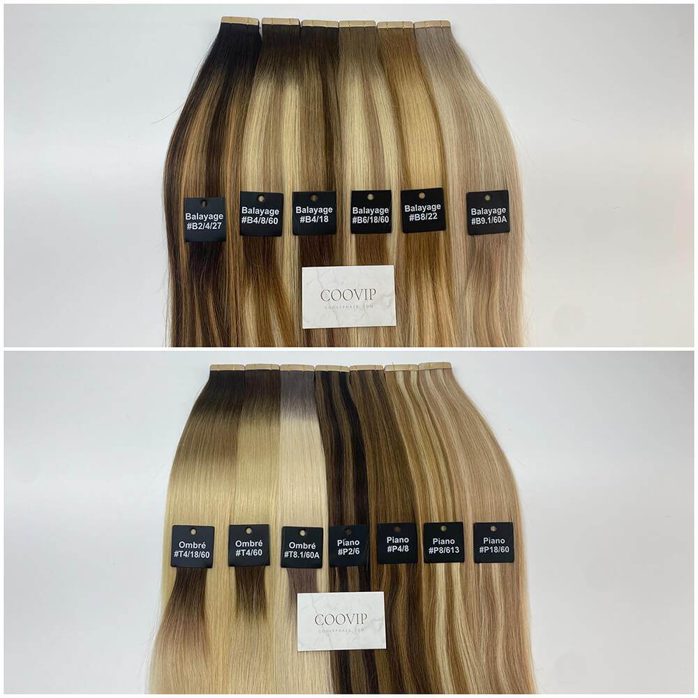 Tape in Extensions Double Drawn Piano Color Hair #P8/613 50g - Cooviphair