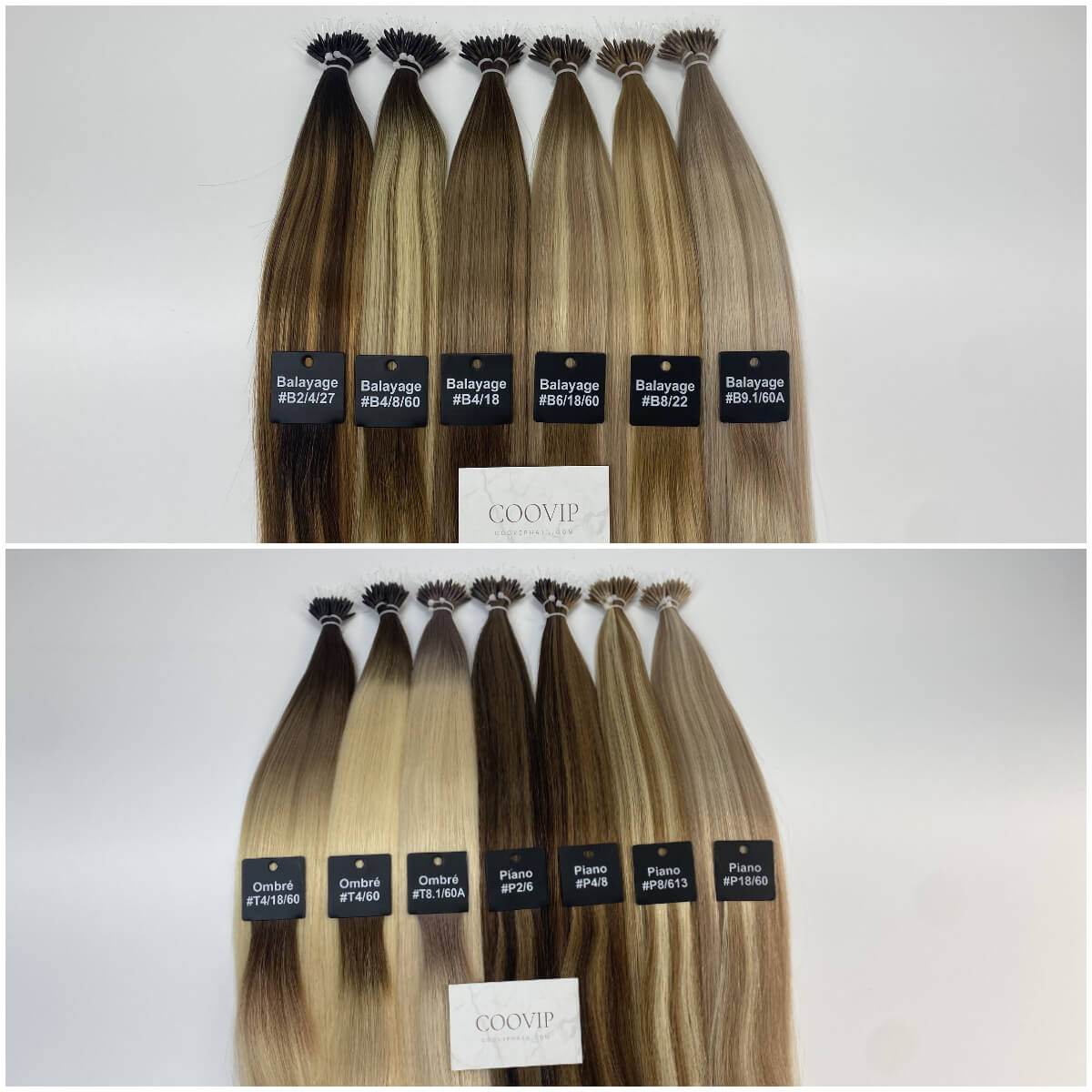 Nano Bead Hair Extensions Double Drawn Balayage Hair #B6/18/60 50g - Cooviphair