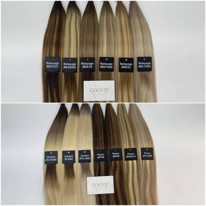 K Tip Extensions Double Drawn Flat Tip Balayage Hair #B9.1/60A Hair 50g - Cooviphair