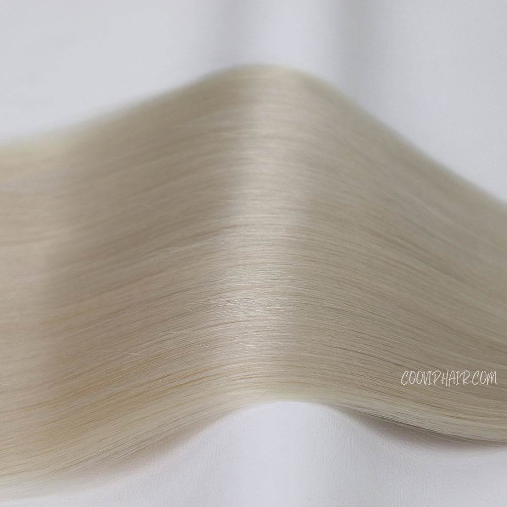 Nano Bead Hair Extensions Double Drawn #60A Light Platinum Blonde Hair 50g - Cooviphair
