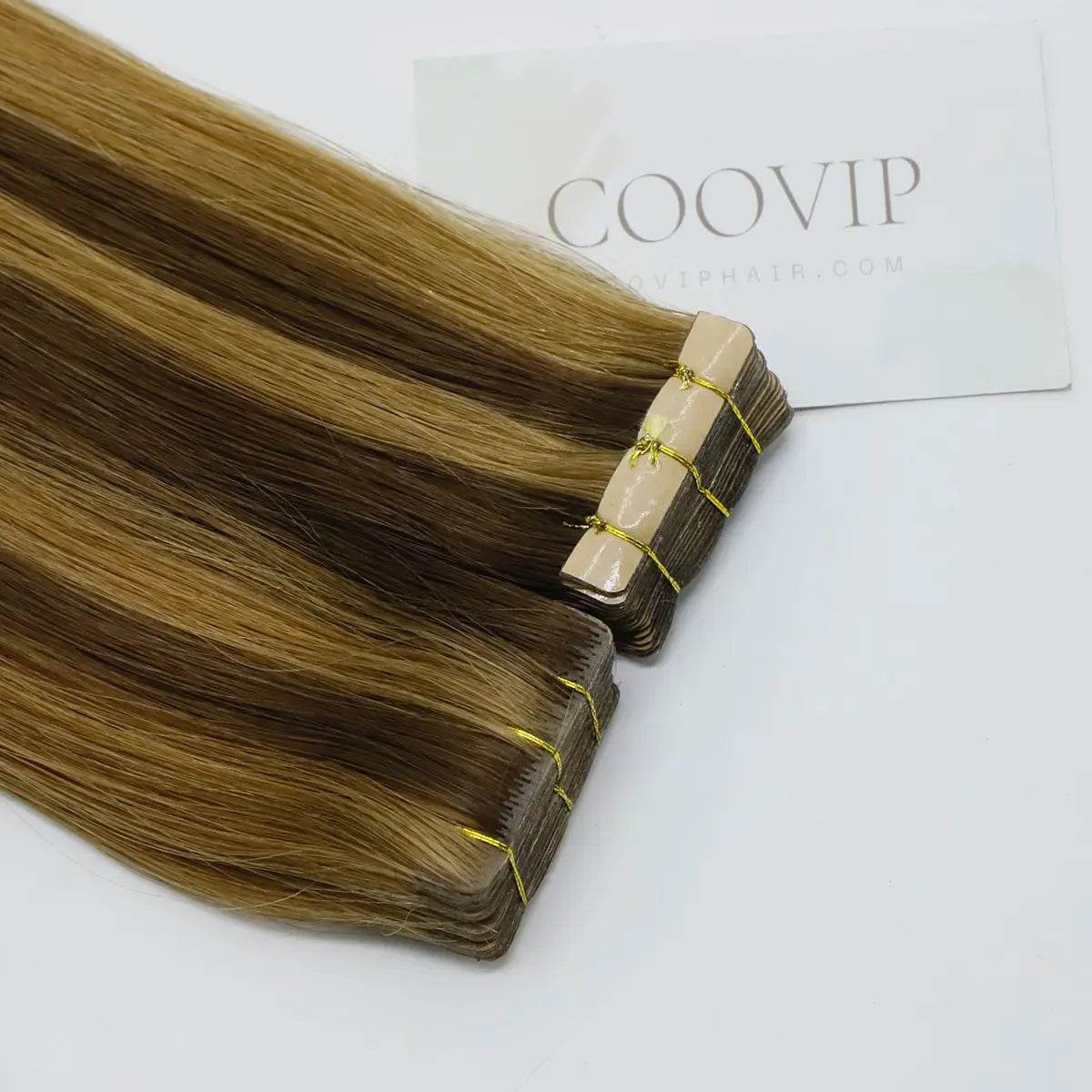 Invisible Tape in Extensions Double Drawn Piano Color #P4/8 100g - Cooviphair