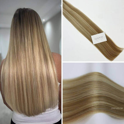 K Tip Extensions Double Drawn Flat Tip Piano Color #P8/613 Hair 50g - Cooviphair