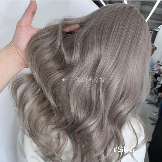Nano Bead Hair Extensions Double Drawn Silver Hair Color 50g - Cooviphair