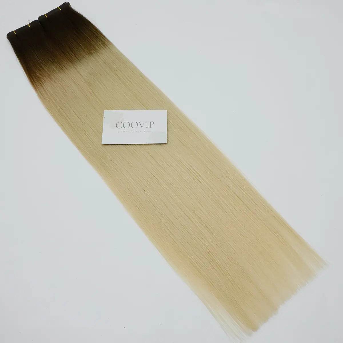 Flat Weft Extensions Double Drawn Ombre Hair #T4/60 50g - Cooviphair