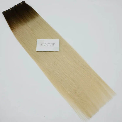 Flat Weft Extensions Double Drawn Ombre Hair #T4/60 50g - Cooviphair