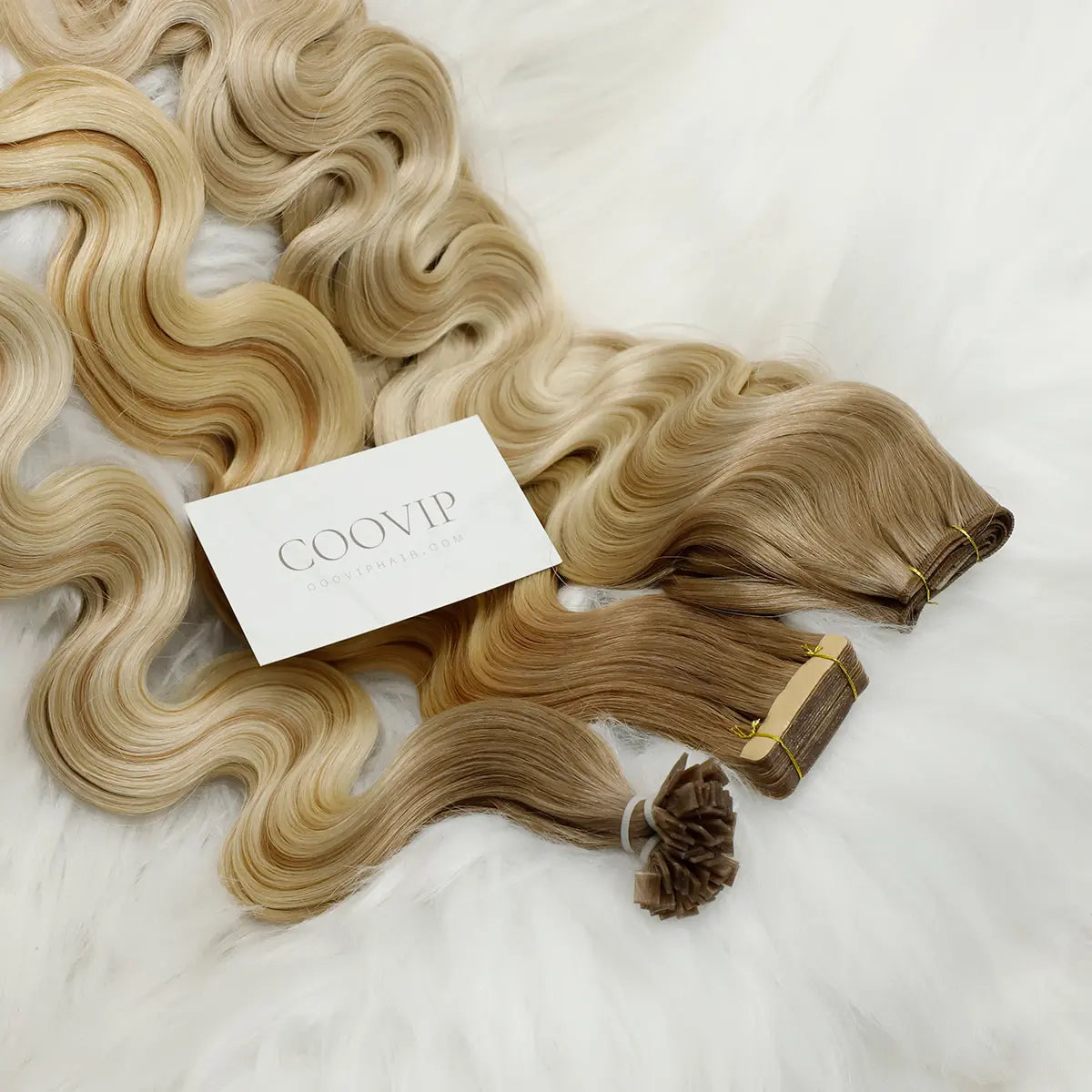 Body wave extensions in natural black, COOVIP HAIR