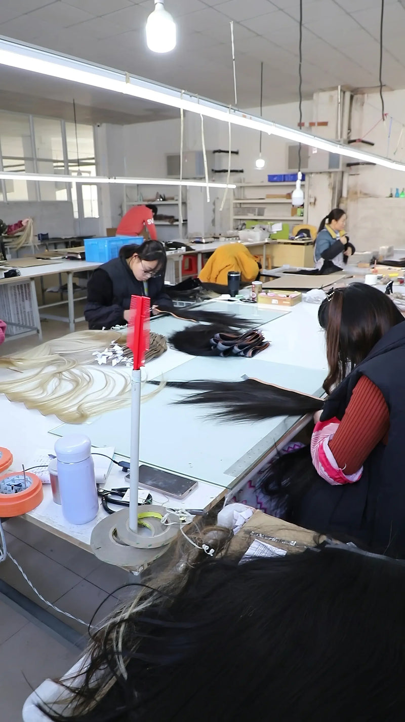 cooviphair-factory-production-line-human-hair-extensions - Cooviphair