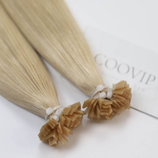 K Tip Extensions Double Drawn Flat Tip #22 Champagne Blonde Hair 50g - Cooviphair