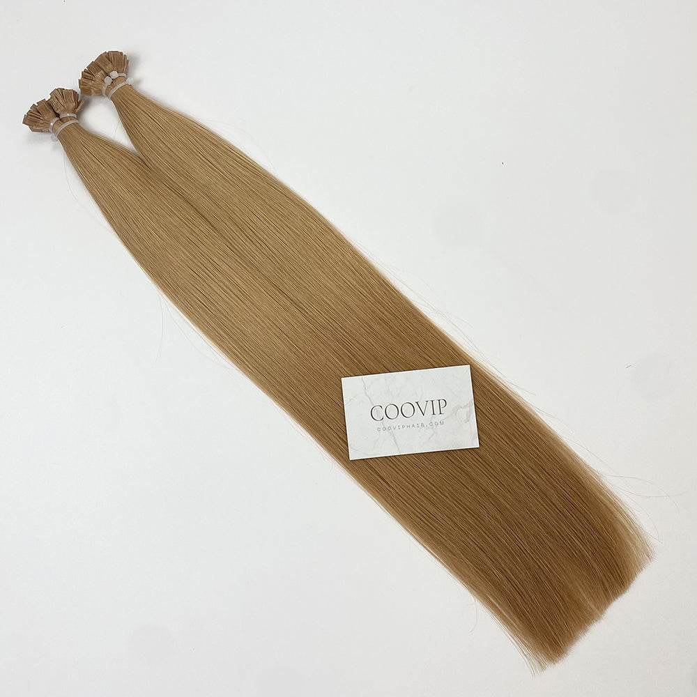 K Tip Extensions Double Drawn Flat Tip #27 Copper Blonde Hair 50g - Cooviphair