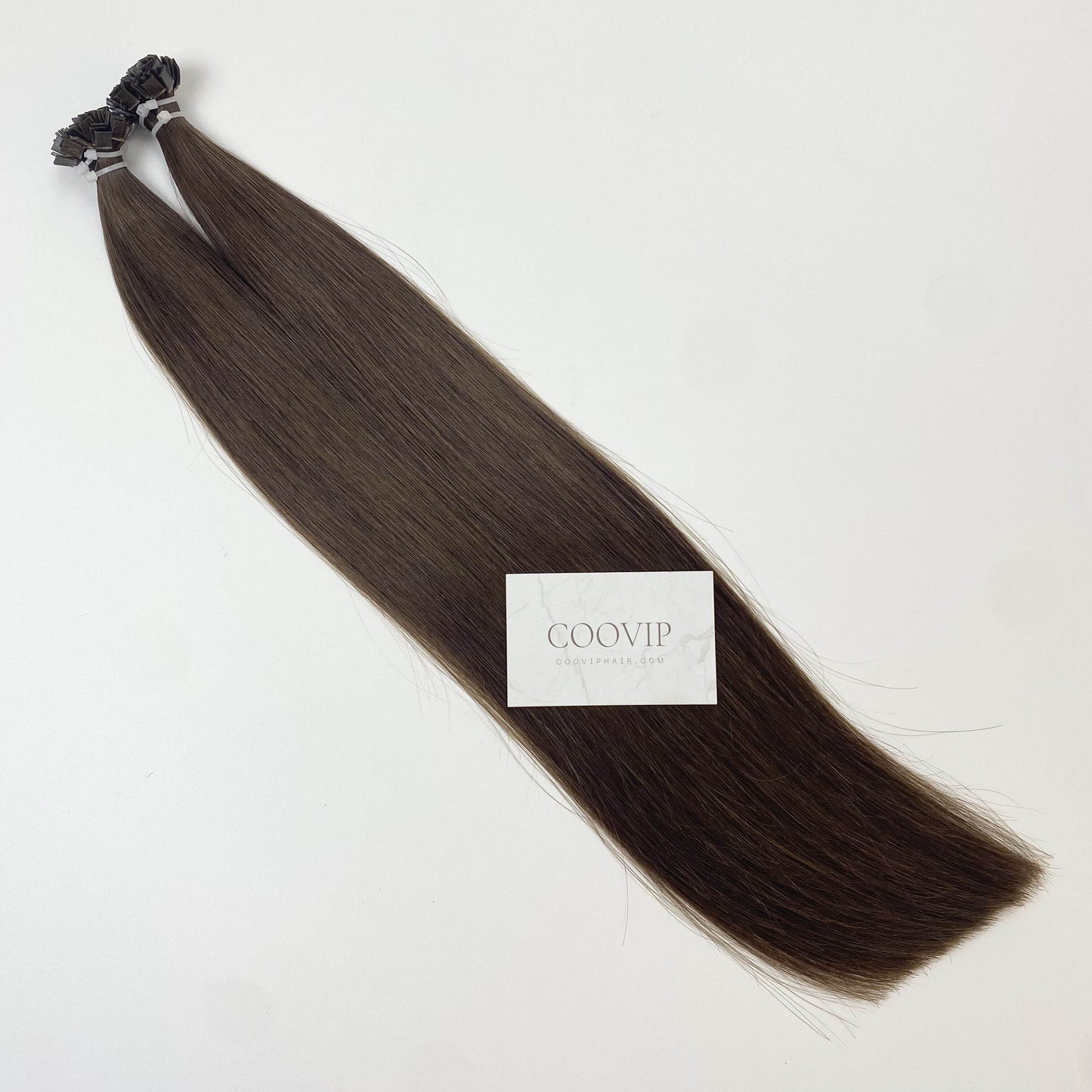 K Tip Extensions Double Drawn Flat Tip #4 Chocolate Brown Hair 50g - Cooviphair