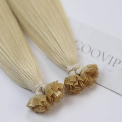 K Tip Extensions Double Drawn Flat Tip #613 Bleach Blonde Hair 50g - Cooviphair