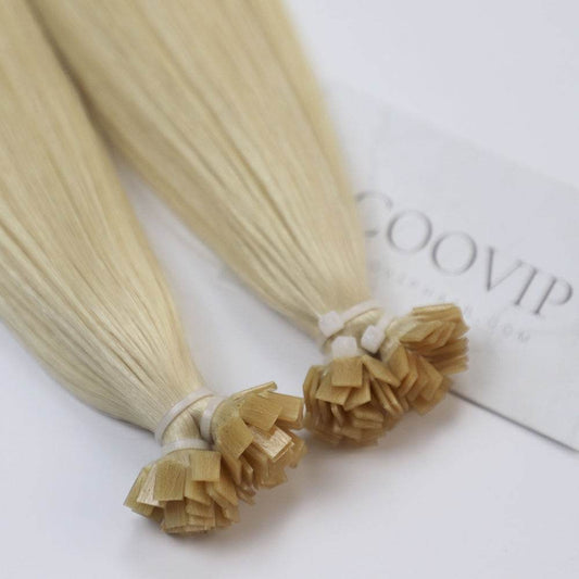 K Tip Extensions Double Drawn Flat Tip #613 Bleach Blonde Hair 50g - Cooviphair